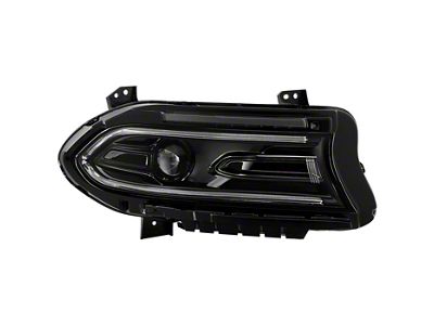 OE Style DRL Signal Switchback Headlight; Black Housing; Clear Lens; Passenger Side (22-23 Charger w/ Factory Halogen Headlights)