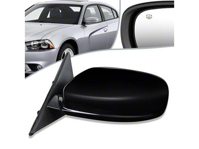 OE Style Powered Heated Memory Side Mirror; Black; Driver Side (11-14 Charger)