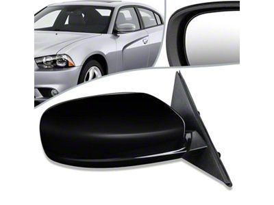 OE Style Powered Side Mirror; Black; Passenger Side (11-14 Charger)