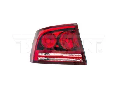 OE Style Tail Light; Chrome Housing; Red/Clear Lens; Driver Side (06-08 Charger)