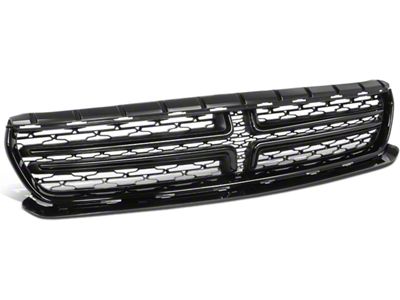 OE Style Wire Mesh Upper Replacement Grille; Gloss Black (15-23 Charger w/o Factory Hood Scoop)