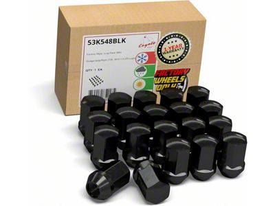 OEM Factory Style Black Lug Nut Kit; M14 x 1.5; Set of 20 (06-23 Charger)