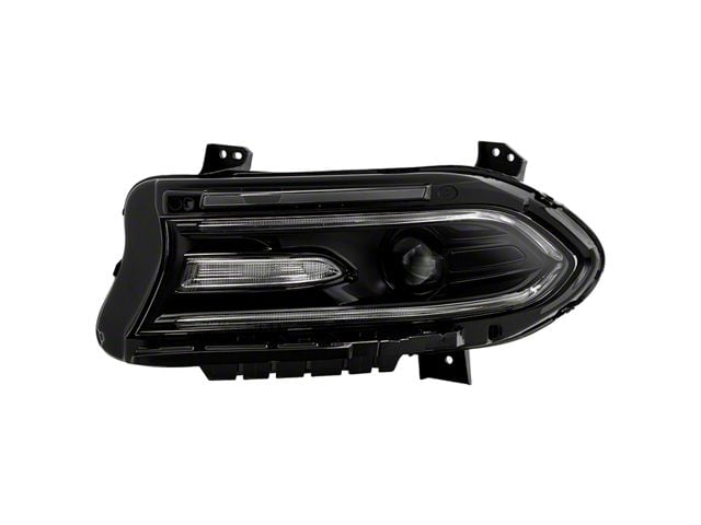 OEM Style Headlight; Black Housing; Clear Lens; Driver Side (15-18 Charger w/ Factory Halogen Headlights)