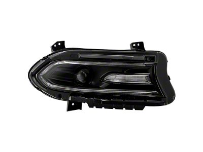 OEM Style Headlight; Black Housing; Clear Lens; Passenger Side (15-18 Charger w/ Factory Halogen Headlights)