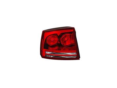 OEM Style Tail Light; Chrome Housing; Red/Clear Lens; Driver Side (06-08 Charger)
