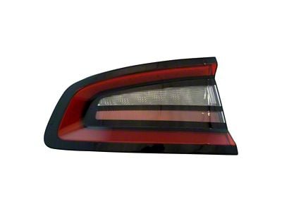 Outer Tail Light; Chrome Housing; Red Clear Lens; Driver Side (15-19 Charger)