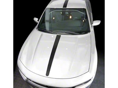 Over-The-Top Single Center Stripes; Gloss Black (15-18 Charger)