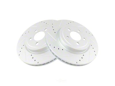 Performance Drilled and Slotted Rotors; Front Pair (06-23 Charger w/ 13.60-Inch Front Rotors)