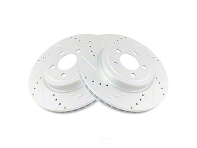 Performance Drilled and Slotted Rotors; Front Pair (06-23 Charger w/ 13.60-Inch Front Rotors)