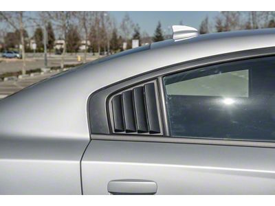 Performance Track Style Quarter Window Louvers; Matte Black (15-23 Charger)