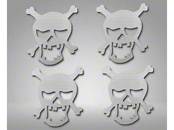 Pirate Skull Emblems; Brushed (Universal; Some Adaptation May Be Required)