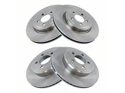 Plain Vented Rotors; Front and Rear (06-20 Charger w/ 13.60-Inch Vented Rotors)