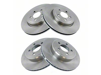 Plain Vented Rotors; Front and Rear (06-20 Charger w/ 13.60-Inch Vented Rotors)
