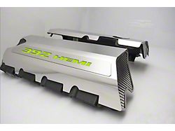 Polished Fuel Rail Covers with 392 HEMI Lettering; Solid Sublime Green (15-23 6.4L HEMI Charger w/o Shaker Hood)