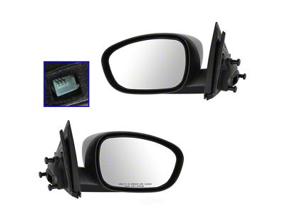 Powered Non-Folding Mirrors; Textured Black (06-10 Charger)