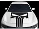Punisher Style Hood Skull Decal Stripe; Gloss Black (19-23 Charger)
