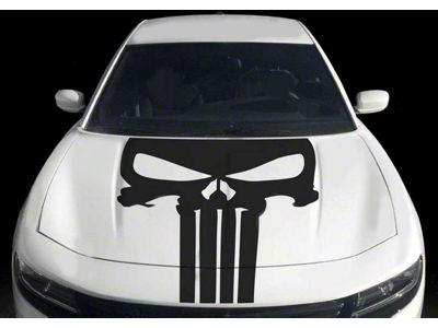 Punisher Style Hood Skull Decal Stripe; Gloss Red (19-23 Charger)