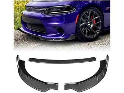 RA-Style Chin Spoiler; Carbon Fiber Look (15-23 Charger, Excluding Widebody)