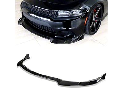 RA-Style Front Lip Spolier; Matte Black (15-23 Charger, Excluding Widebody)