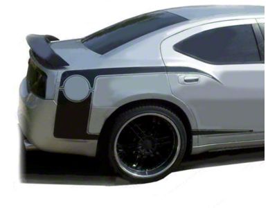 Rear Quarter Side Accent Stripes; Gloss Black (06-10 Charger)