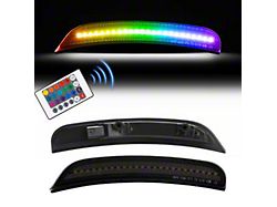 RGB Dynamic LED Side Markers with Remote; Smoked (15-23 Charger)