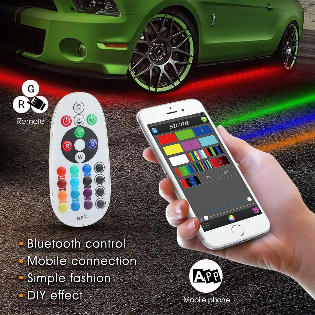 Charger RGB LED Underglow Lighting Kit (Universal; Some Adaptation