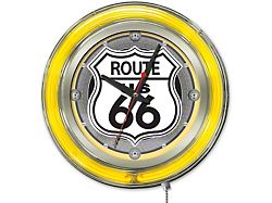 Route 66 15-Inch Double Neon Wall Clock