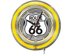 Route 66 15-Inch Double Neon Wall Clock