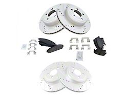 Semi-Metallic Performance Brake Rotor and Pad Kit; Front and Rear (06-23 Charger w/ Dual Piston Front Calipers & 320mm Vented Rear Rotors)