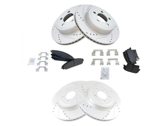 Semi-Metallic Performance Brake Rotor and Pad Kit; Front and Rear (06-19 Charger w/ 13.60-Inch Front Rotors & Vented Rear Rotors)
