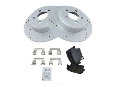 Semi-Metallic Performance Brake Rotor and Pad Kit; Rear (06-19 Charger w/ Solid Rear Rotors)