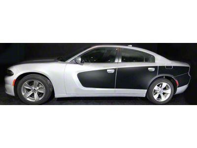 Side Billboard Blackout Stripes; Gloss Black (15-18 Charger)