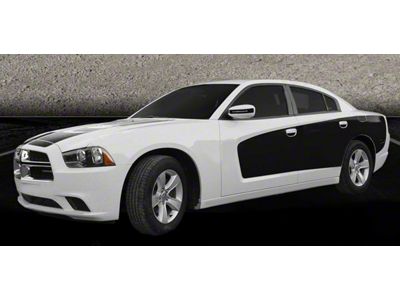 Side Billboard Blackout Stripes; Gloss Black (15-18 Charger)