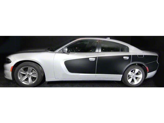 Side Billboard Blackout Stripes; Matte Black (15-18 Charger)