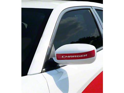 Side Mirror Accent Stripes; Gloss Red (15-18 Charger)