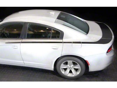 Side and Rear Accent Stripes; Gloss Black (15-18 Charger)