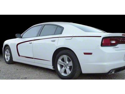 Side Scallop Bumblebee C-Stripes; Gloss Black (19-23 Charger)