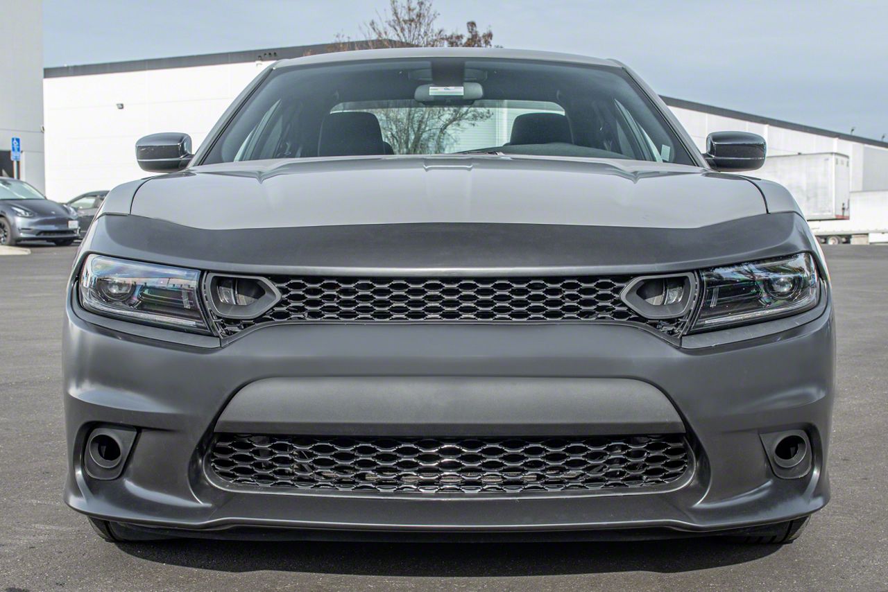 thumbnail image 2 of Gloss Black Hood Front Center Bezel Trim Vent Grille For Dodge Charger 2015-2023 - Hellcat/SRT/GT Style, Direct Clip-On 2 of 2