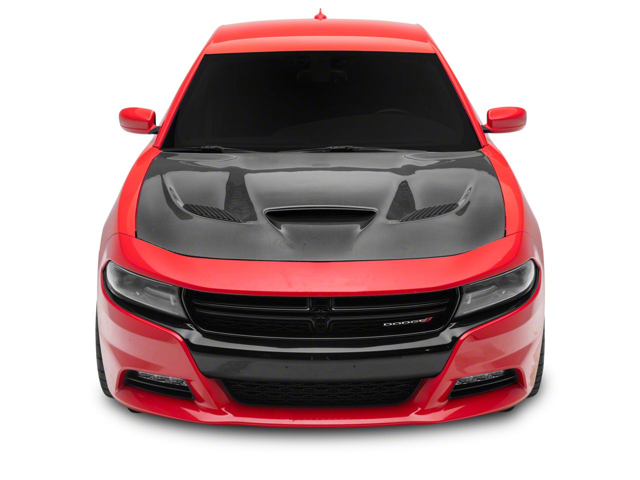 SRT Hellcat Style Hood; Carbon Fiber (15-23 Charger)