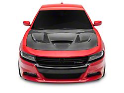 SRT Hellcat Style Hood; Carbon Fiber (15-23 Charger)