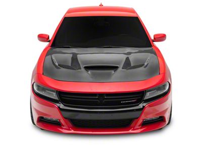 SRT Hellcat Style Hood; Carbon Fiber (15-23 Charger)