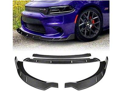 SRT Style Chin Spoiler; Carbon Fiber Look (15-23 Charger, Excluding Widebody)