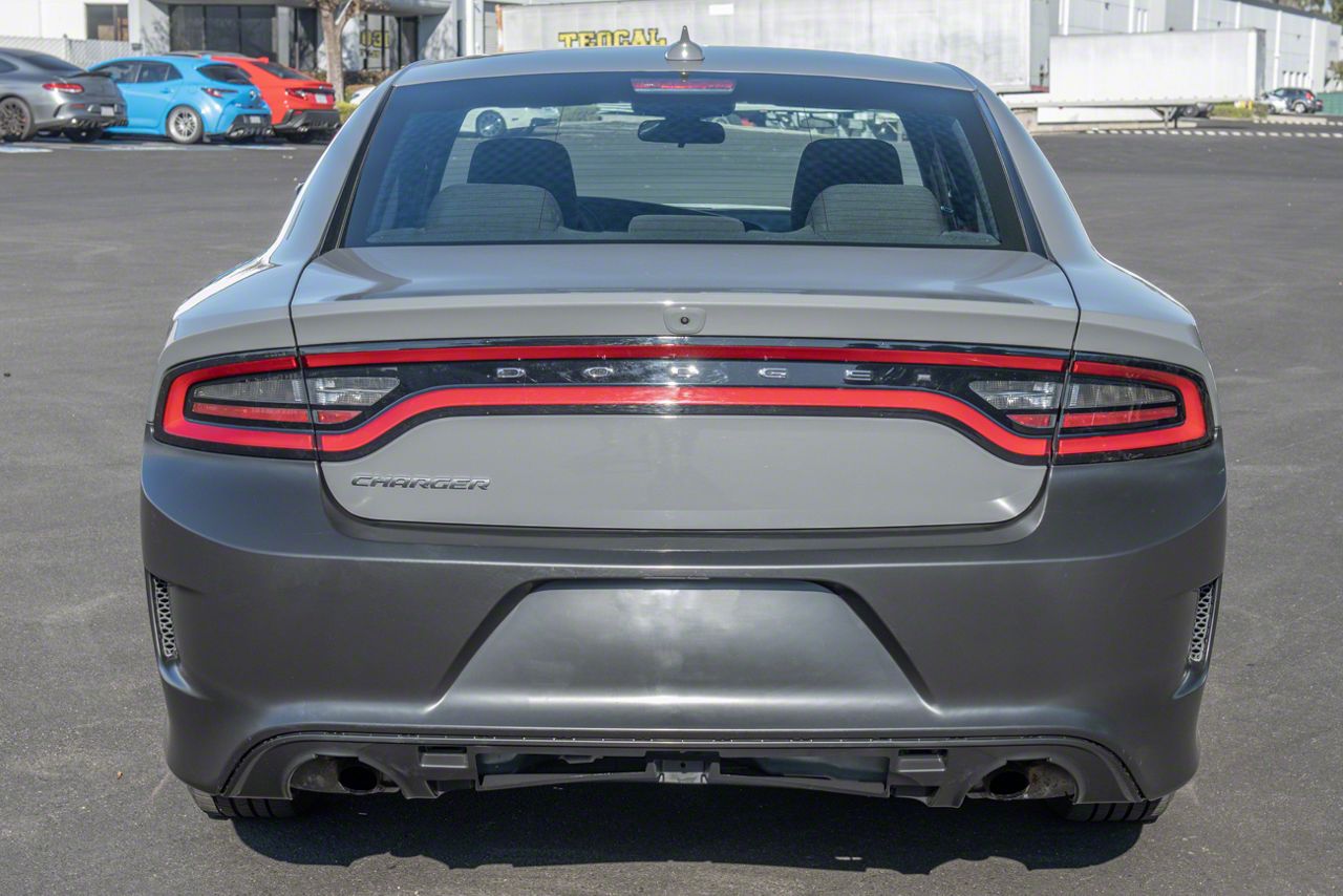 Charger SRT Style Rear Bumper; Primed Black (15-23 Charger, Excluding ...