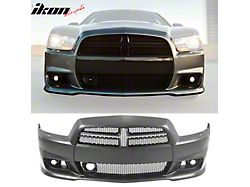 SRT8 Style Front Bumper Cover; Unpainted (11-14 Charger w/ Adaptive Cruise Control)