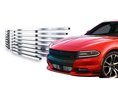 Stainless Steel Billet Lower Grille; Silver Hairline (16-18 Charger, Excluding Daytona, R/T Scat Pack & SRT; 19-23 Charger SXT)