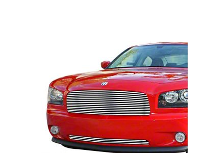 Stainless Steel Billet Upper and Lower Grille; Silver Hairline (06-10 Charger, Excluding SRT8)