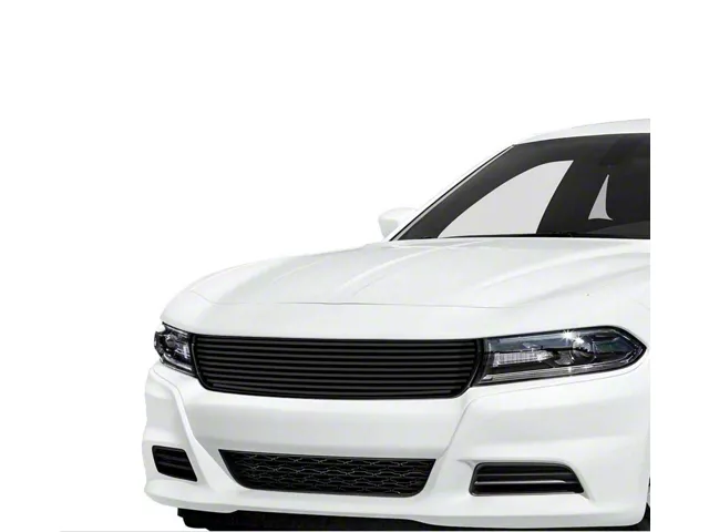 Stainless Steel Billet Upper Grille; Black (16-18 Charger, Excluding Daytona, R/T Scat Pack & SRT; 19-23 Charger SXT w/ Adaptive Cruise Control)