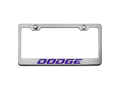 Stainless Steel Dodge License Plate Frame; Purple Carbon Fiber (Universal; Some Adaptation May Be Required)