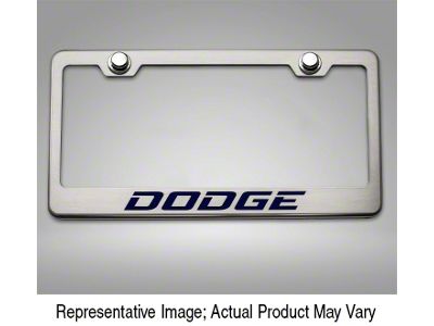 Stainless Steel Dodge License Plate Frame; Bright Red Solid (Universal; Some Adaptation May Be Required)