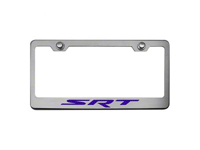 Stainless Steel Dodge SRT License Plate Frame; Purple Carbon Fiber (Universal; Some Adaptation May Be Required)